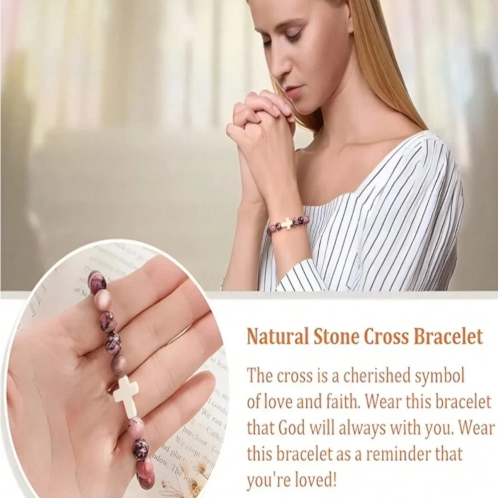 Faith Cross Beaded Bracelet NWT - Picture 3 of 4